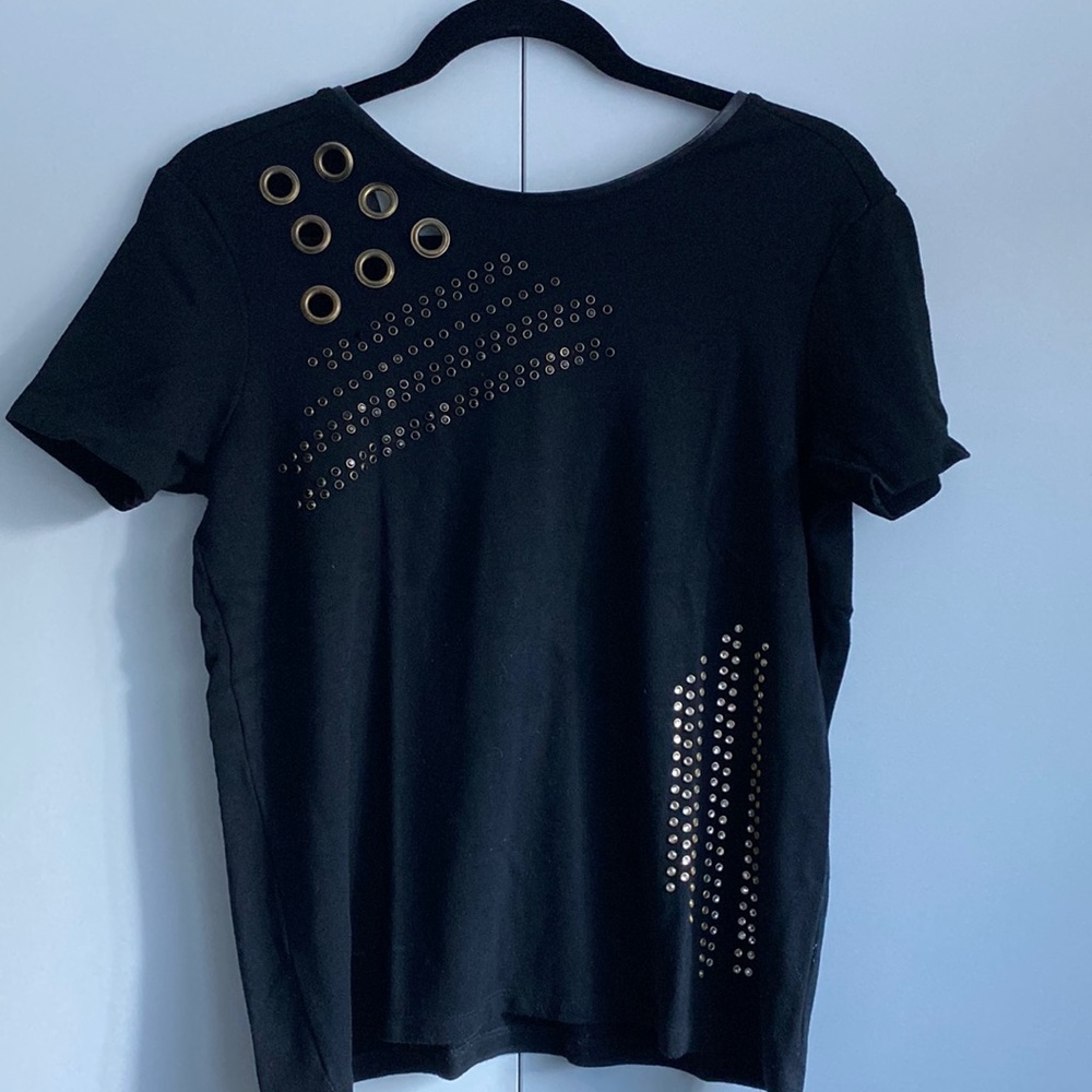Zara Woman Black Shirt with shiny stones